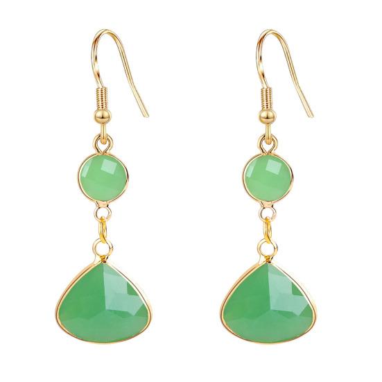 1 Paar Damenohrringe Leichte Handgefertigte Wassertropfenohrringe mit Blau-Rosa Kunstkristallen Schmuckgeschenk