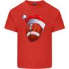 Christmas American Football Santa Hat Xmas Unisexs Light Cotton TShirt