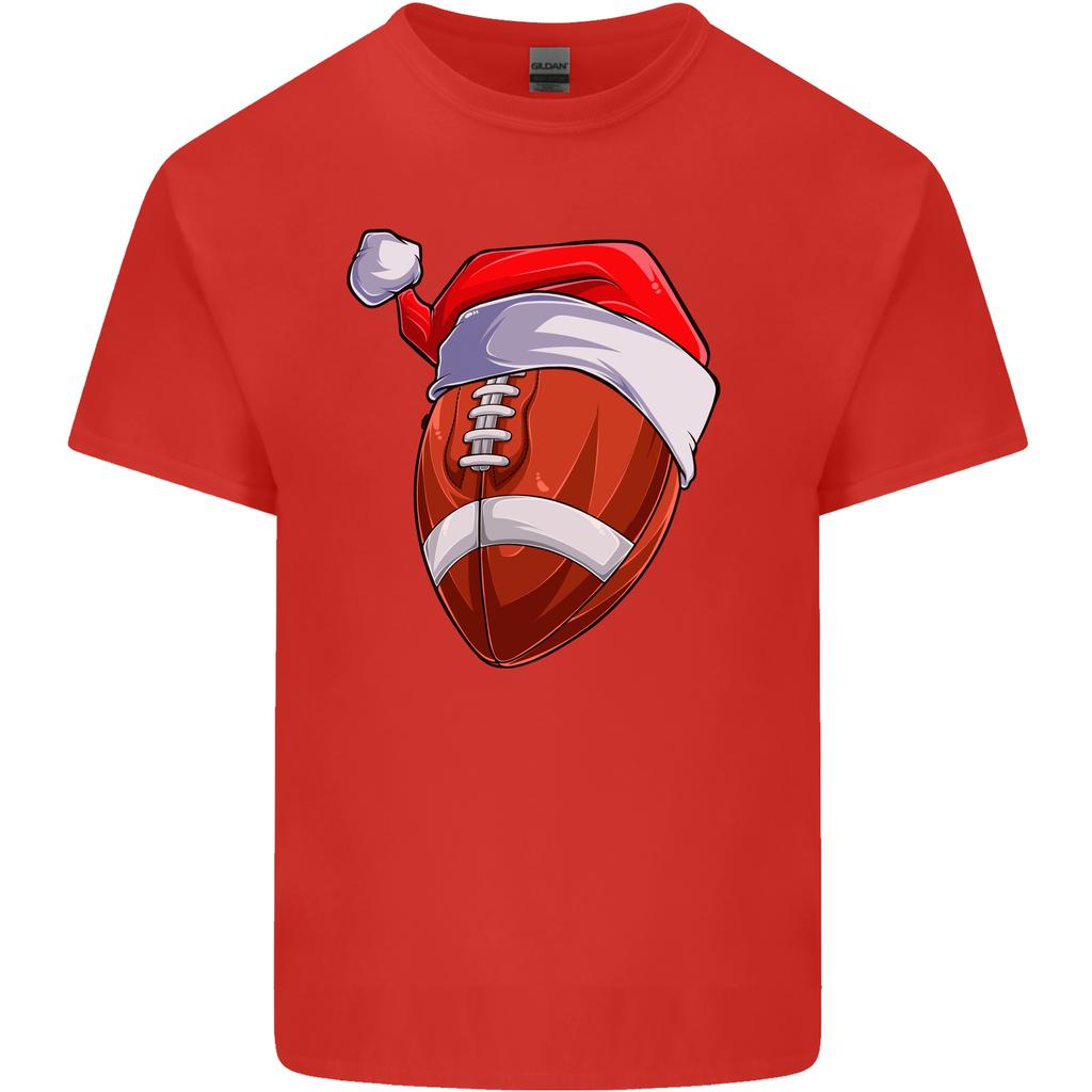 Christmas American Football Santa Hat Xmas Unisexs Light Cotton TShirt