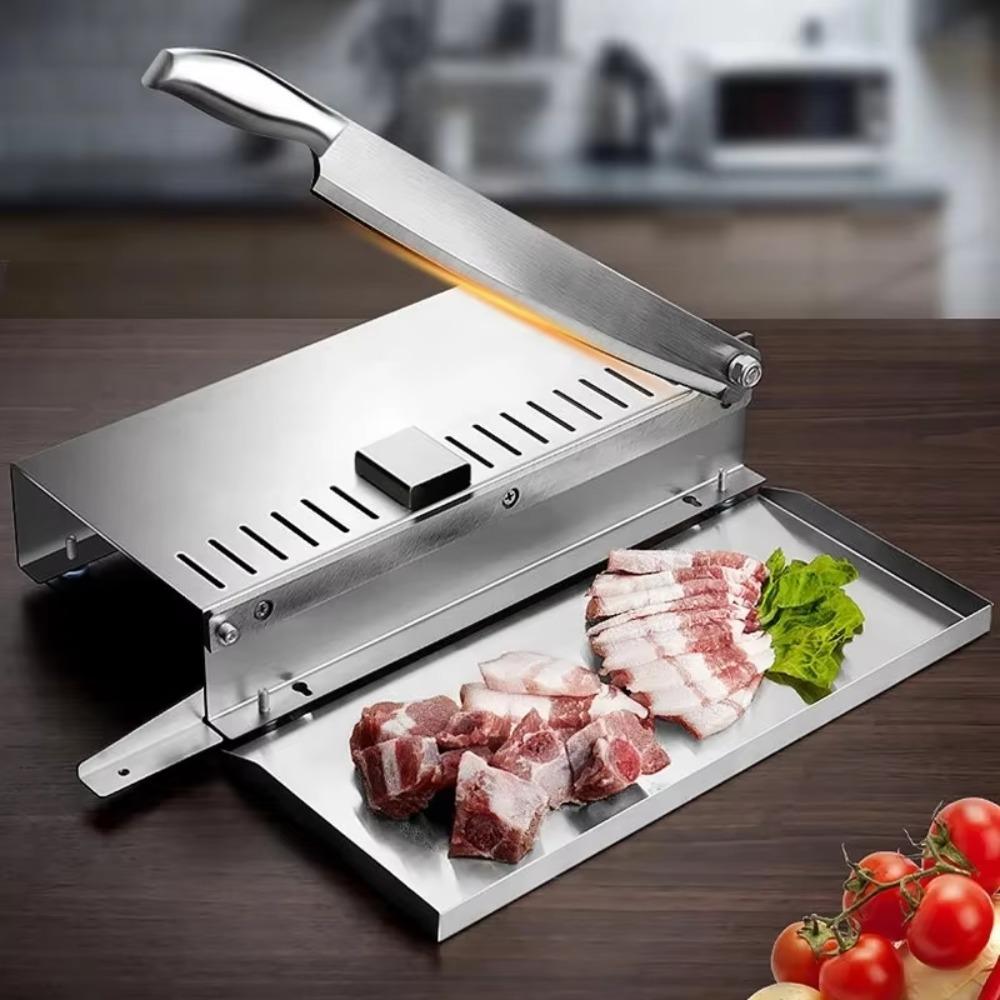 Stainless Steel Bone Cutting Machine Thickness Adjustable Mutton Rolls Cutter  Restaurant
