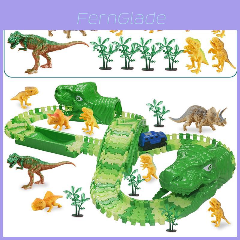 Exciting 165pcs Dinosaur Electric Rail Car Track Racing Toy Set For Endless Fun