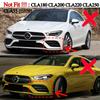 Car Front Bumper Side Spoiler Splitter Canard For Mercedes Benz C118 W118 CLA45 AMG 2019-2023 ABS Fog Lamp Grille Trim Air Blade