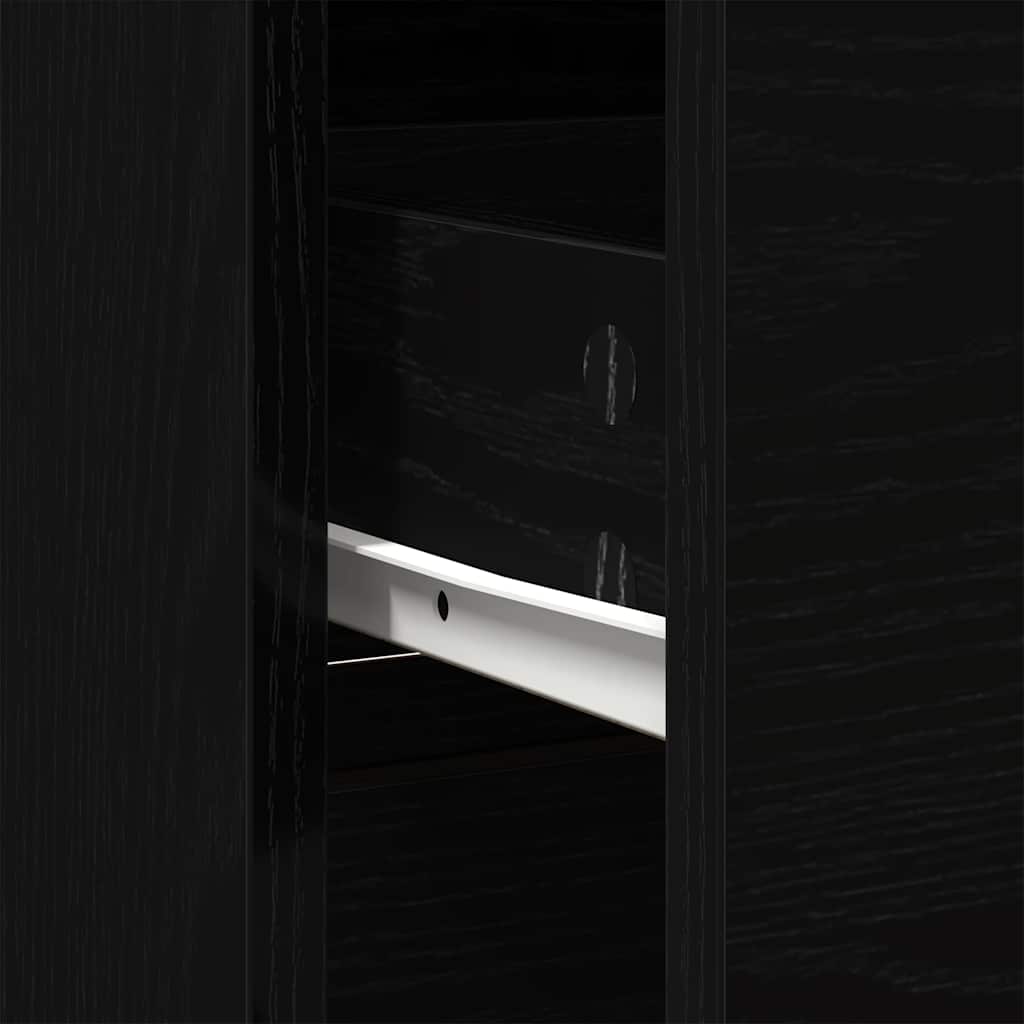 Sideboard with Drawer Black Oak Effect 80 x 34 x 76 cm
