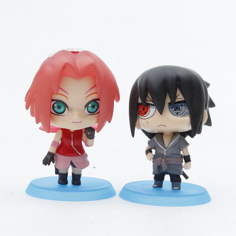 Hot 6pcs/Set Naruto Q Version Anime Figures Hinata Sasuke Ltachi Kakashi Action Doll Desktop Decoration Collectible Kid Toy Present