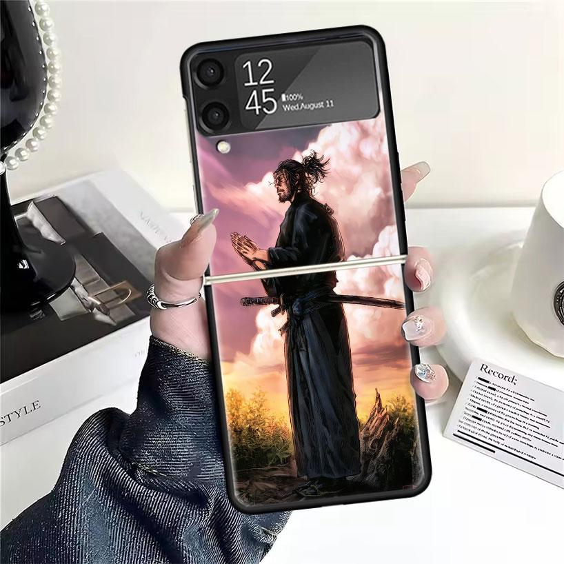 Anime Vagabond Samurai Cases For Samsung Galaxy Z Flip 4 5 6 7 3 Z Flip7 Flip6 Flip4 Flip5 Flip3 5G Hard Shockproof Fundas Cover