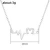 Heartbeat Line Pendant Necklace with Sparkling Open Heart Detail Elegant Romantic Jewelry for Women