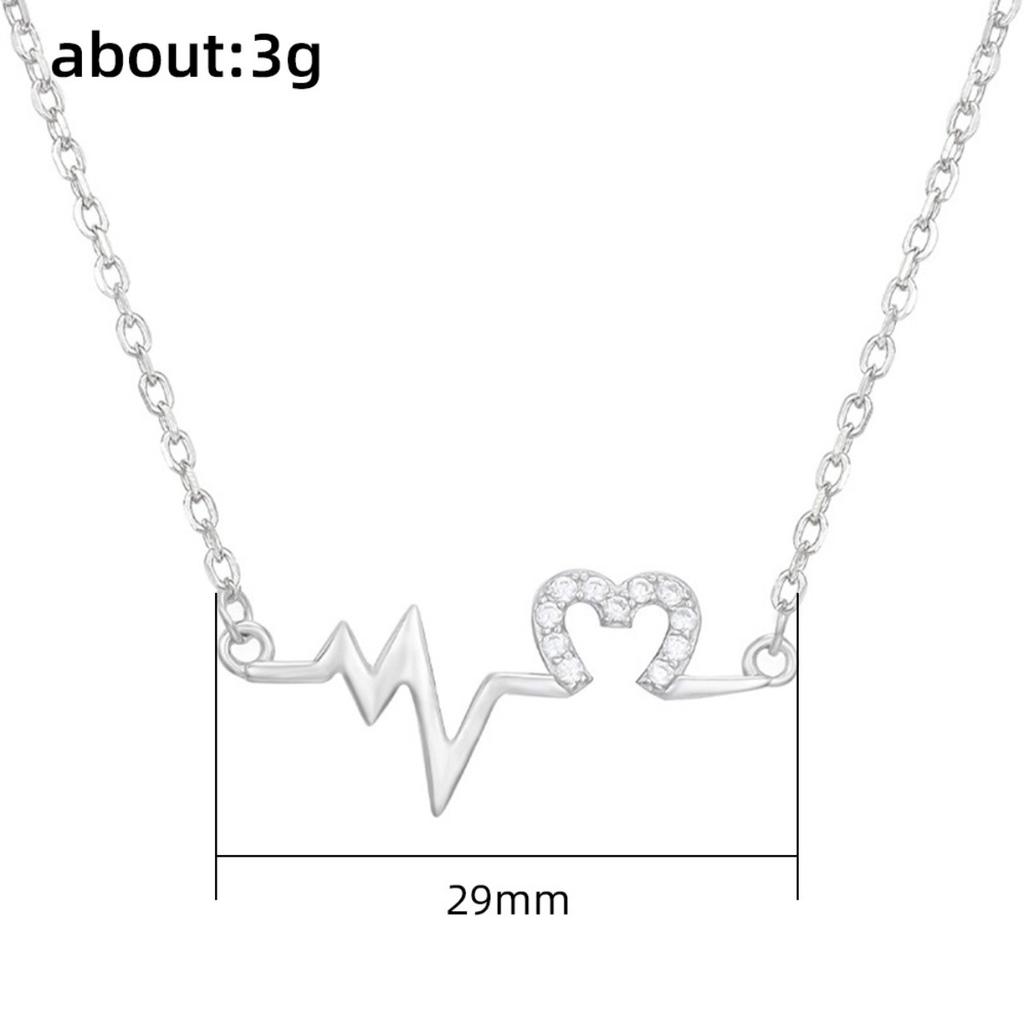 Heartbeat Line Pendant Necklace with Sparkling Open Heart Detail Elegant Romantic Jewelry for Women