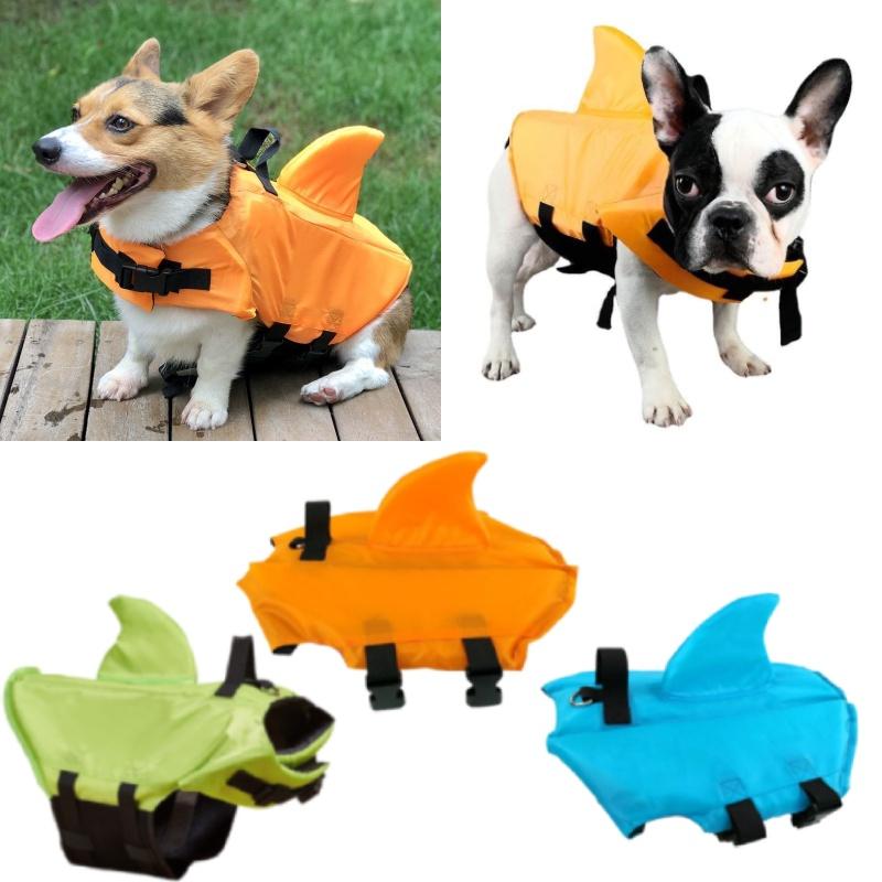 Stylish Wangupet Shark Fin Pet Life Jacket For Small And Large Dogs