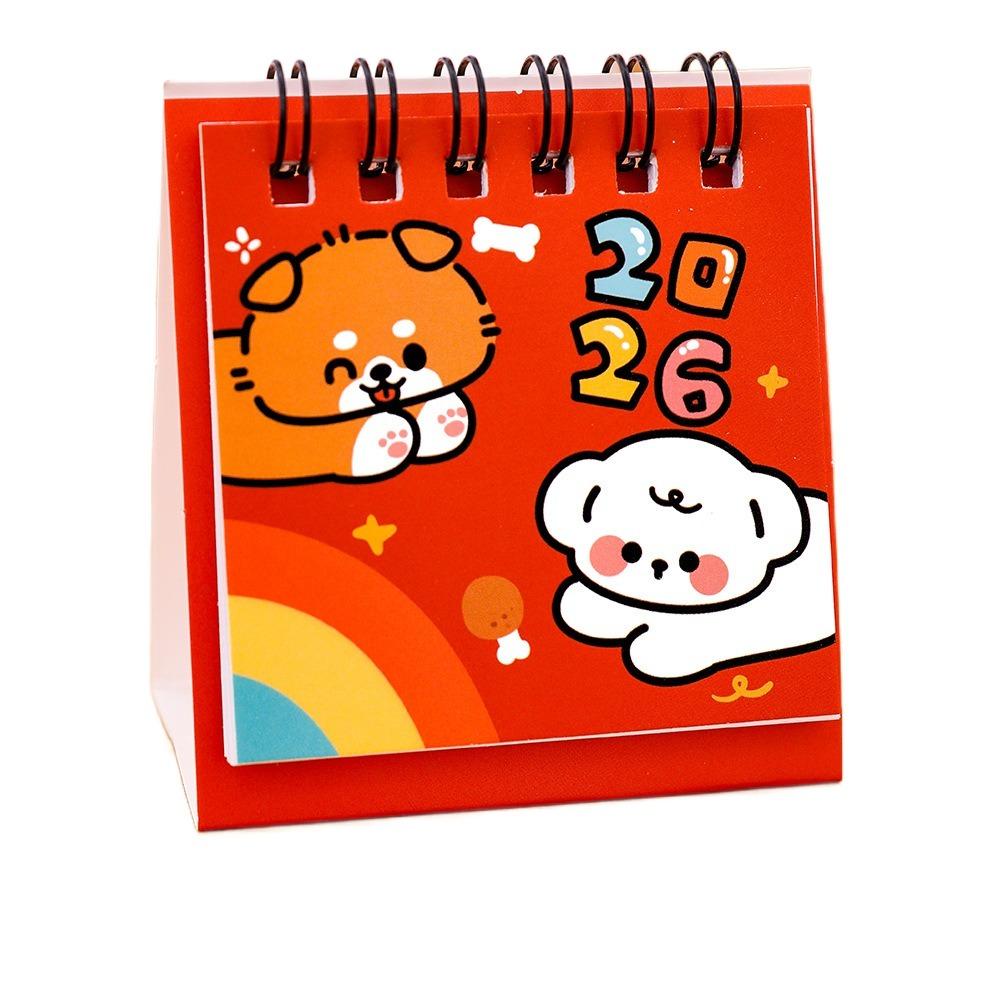 Cartoon 2026 Desk Calendar Coil Binding Daily Planner Desktop Calendar  Office School Supplies