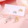 925 Sterling Silver Moon Star Stud Earrings - Shiny Zircon Inlaid Celestial Ear Jewelry for Women Gold/Silver Fashion Daily