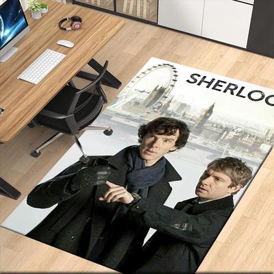 Sherlock Holmes Printed Carpet, for Office Chair Living Room Bedroom Kitchen Room Decor Gifts.