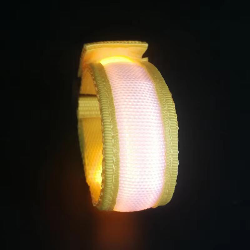 2Pcs LED Light Luminous Armband Bracelet Night Reflective Safety Belt Outdoor Sports Night Running Cycling Leg Arm Band Unisex