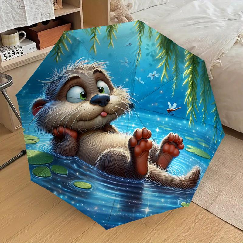 1PC otter waterUmbrella-8-Rib Reinforced, Automatic Open, Lightweight & Durable, Cute Fashion Accessory for Outdoor-P143