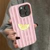 Etui na telefon Wzorzyste Żółta Cytryna z Różowymi Paskami do iPhone 17 16 15 14 13 12 11 Pro Max Plus Pokrowiec z Teksturą Zmarszczek Powietrznych