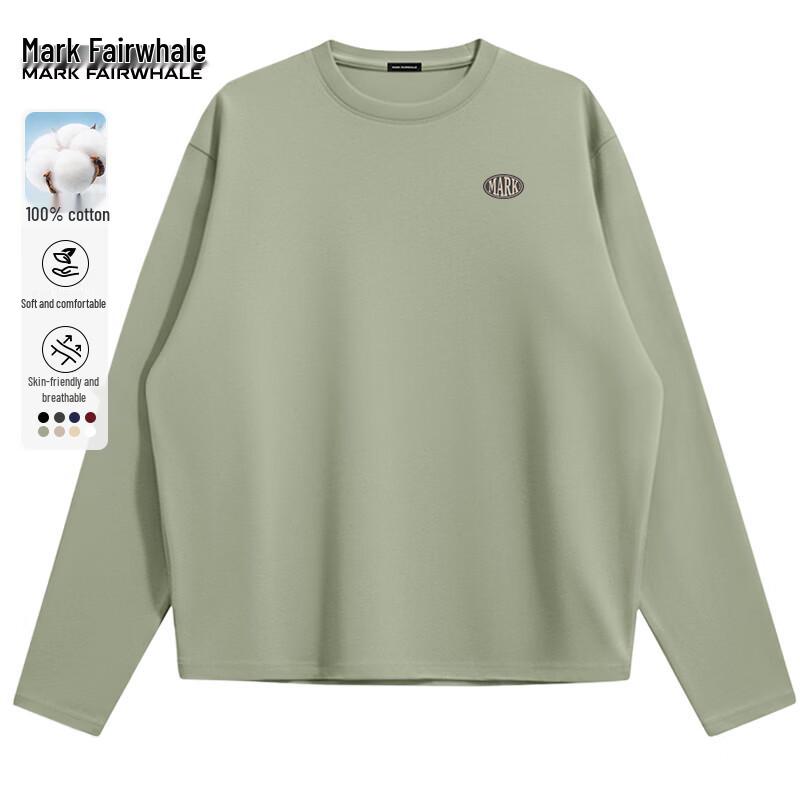 Mark Fairwhale Men's Pure Cotton Round Neck Long Sleeve T-Shirt