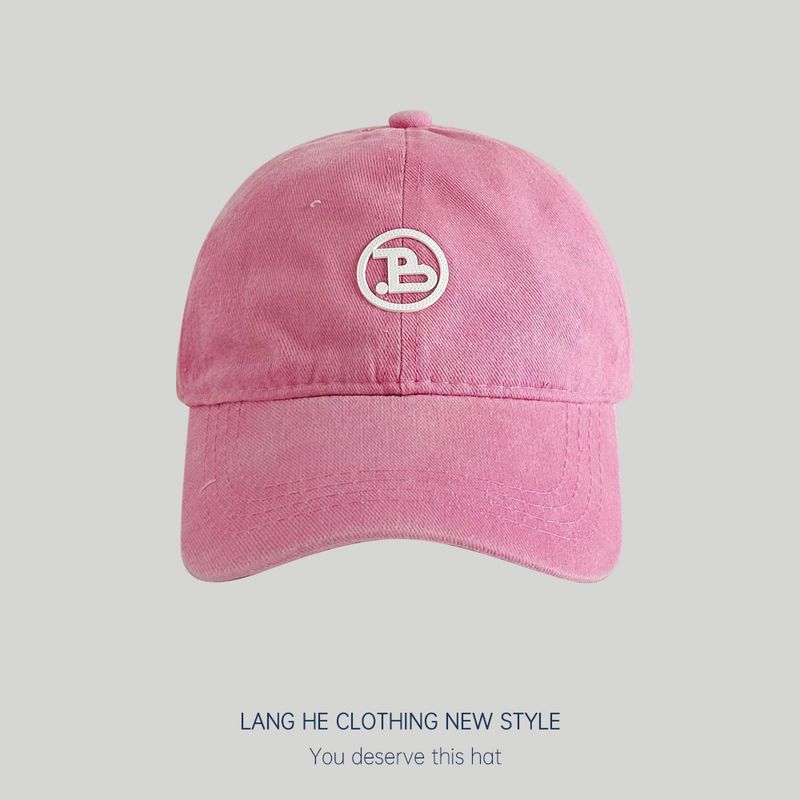 

Letter Printed Label Baseball Cap Women s Washed Soft Top K-style Easiest for Match Spring & Fall Matching Peaked Cap Tide Summer Sun Hat Pink Middle child 51-54cm