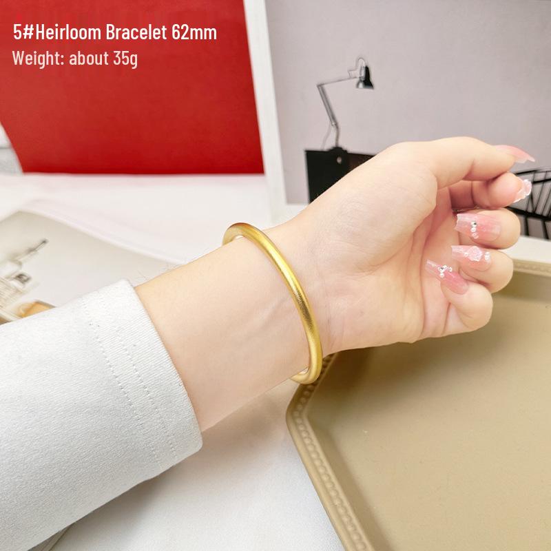 Women's Gold Sand Bracelet: Long-Lasting Copper Alloy, Ancient Heritage, Four-Leaf Clover for Two-Life Happiness.