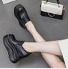 Fashion 12cm New Cow Genuine Leather Synthetic Platform Wedge Mary Jane Slip On Autumn Autumn Breathable Pumps Summer Spring Shoes