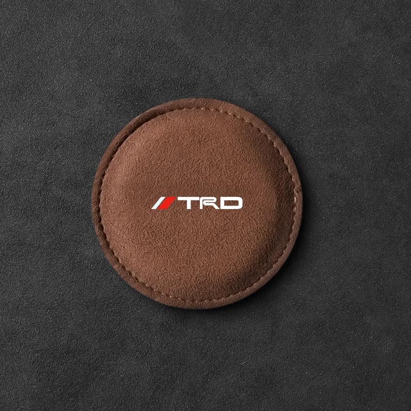 PU Leather Slot Non-slip Coaster Mat Emblem Car Cup Holder Pad for Toyota TRD GR Aygo Corolla Avensis Vios Yaris Mark-X Mirai Yaris