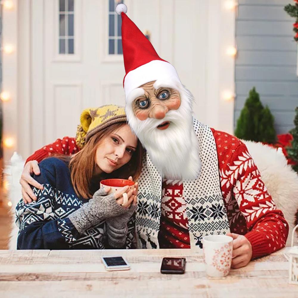 Merry Christmas Santa Claus Latex Mask Santa Claus Masquerade Dress Xmas Party