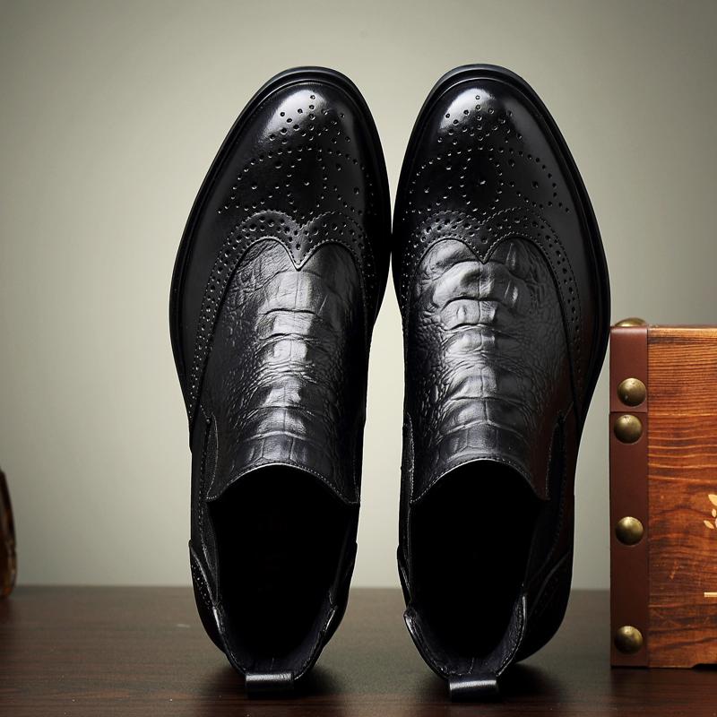 Fashion Genuine Leather Men Business Boots High Quality Winter Boots Outdoor Man Super Warm Snow Boots Lace-Up High Top Male Shoes Botas