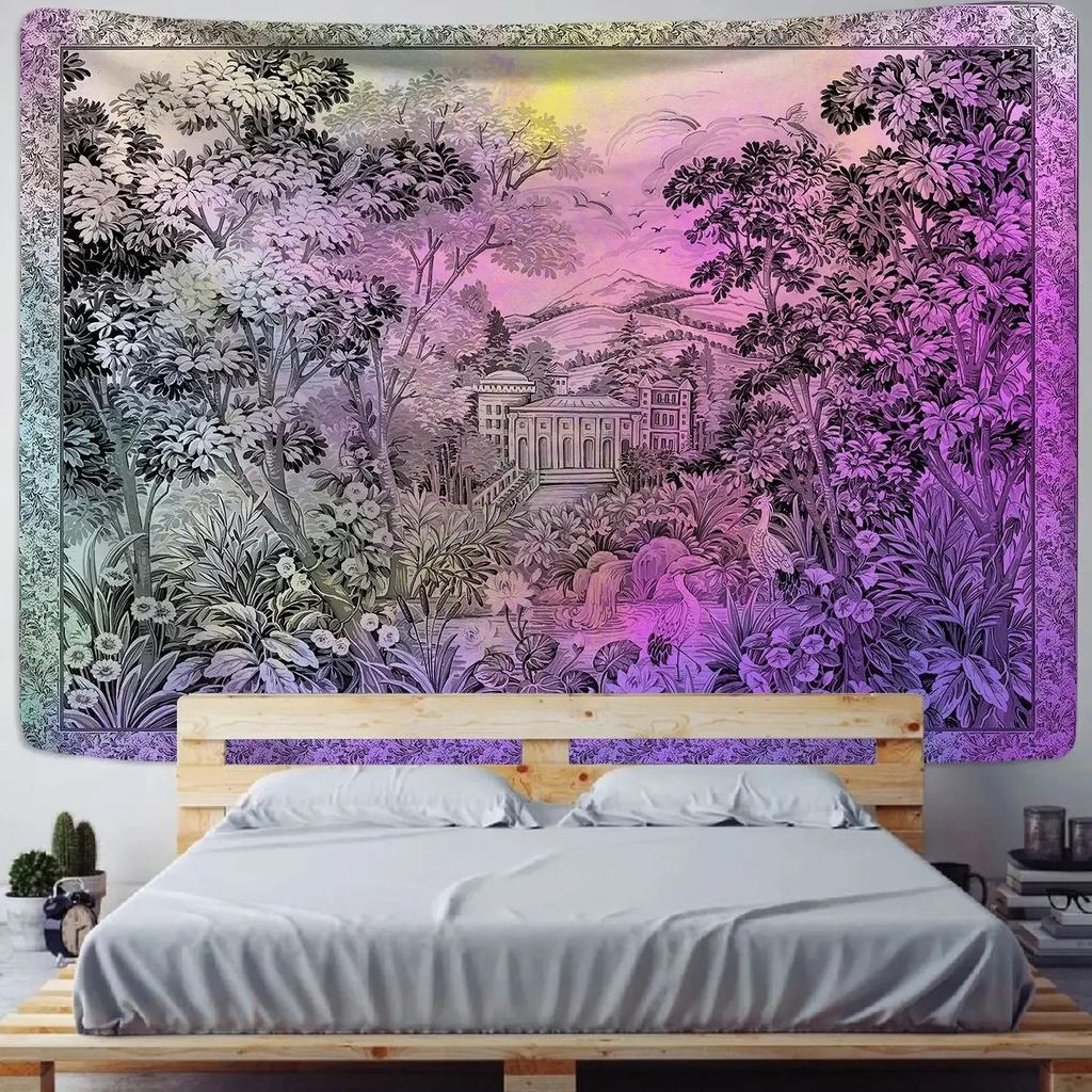 Nordic Ins Home Living Room Bedroom Fabric Hanging Painting Background Decoration Tropical Plant Print Tapestry Wall Hanging