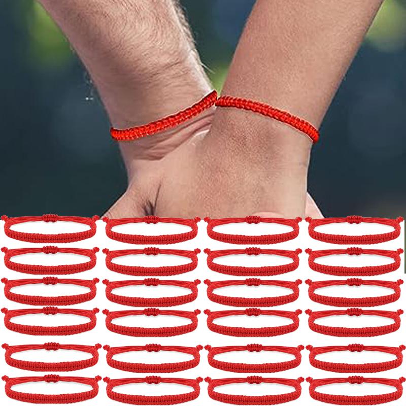 Red Thread Buddhist Bracelets Adjustable Size for Women Men Handmade Knot Amulet Red Rope Lucky Bracelet Charm Jewelry