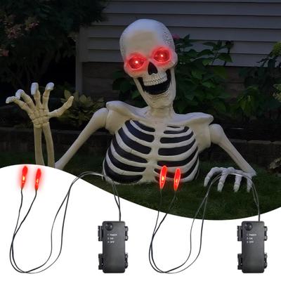 LED Glowing String Lights with Timer Ghostly LED Eye Lights Weatherproof Halloween Lighting for Masks Skulls Props