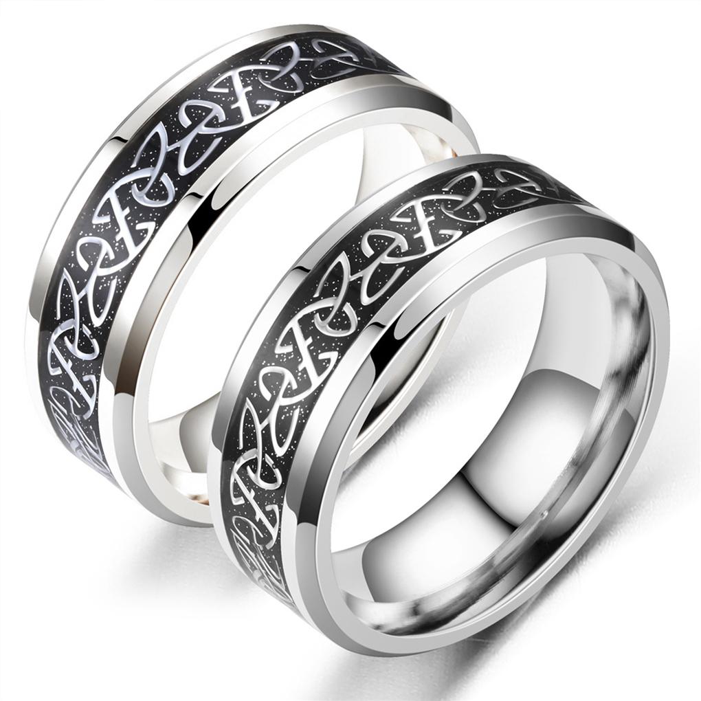 Female Fashion Ring Men Wide Stainless Ornament Jewelry Band Steel Presents Lady Engrave Engagement Charm Multi-Sizes