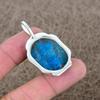 Neon Blue Apatite Gemstone 925 Sterling Silver Jewelry Pendant 1.85" KKG-388