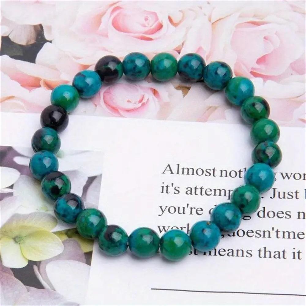 Festive Gifts 8Mm Chrysocolla Beaded Bracelet Earthy Fashion Jewelry For Men And Women Daily Wear Simple Versatile Accessory