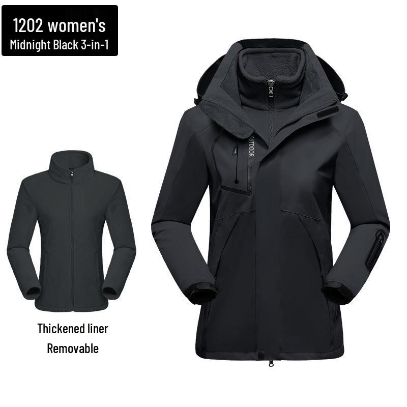 Unisex 3-in-1 Windproof & Warm Outdoor Mountaineering Suit with Custom Logo for Autumn/Winter
