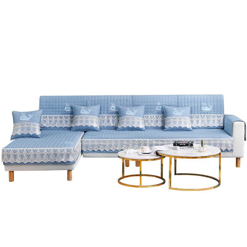 Embroidery Sofa Cushion Universal Non-Slip Cushion For All Seasons, Living Room Summer Sofa Seat Cushion Non-Slip And Breathable  Can Be Labeled