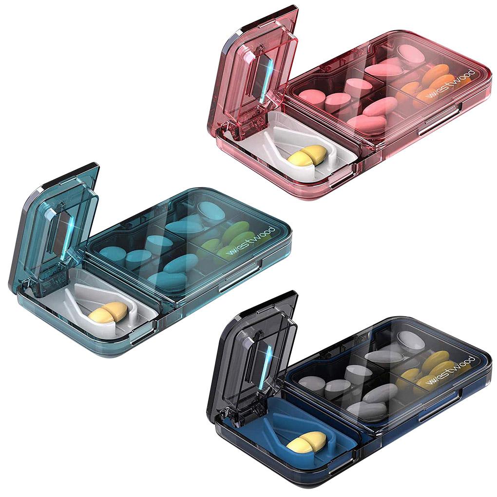 Pill Splitter Manual Accurate Crusher Piller Storage Pocket with Dispenser Organizer Personal Health Care