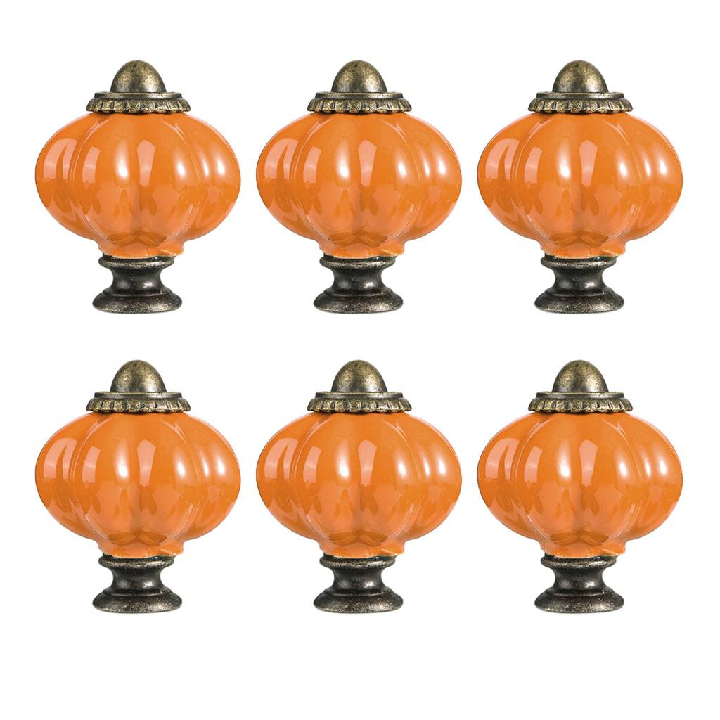 6 Stück Keramik Kommodenknauf Küchenschrank Türgriff Kleiderschrank Züge Kürbisform Schubladenknauf Möbelbeschläge