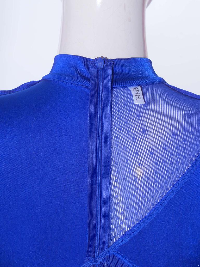 Damen Latein Tanz Jumpsuit Strasssteine Langarm Reißverschluss Hinten Fransen Leotard