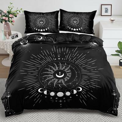 Star and Moon Pattern Duvet Cover Set - 2/3pcs, Soft and Comfortable Breathable, Star and Moon Print Bedding Set, Magical Gifts