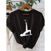 T-shirt da donna taglia europea con design Cuore Pilates, con silhouette