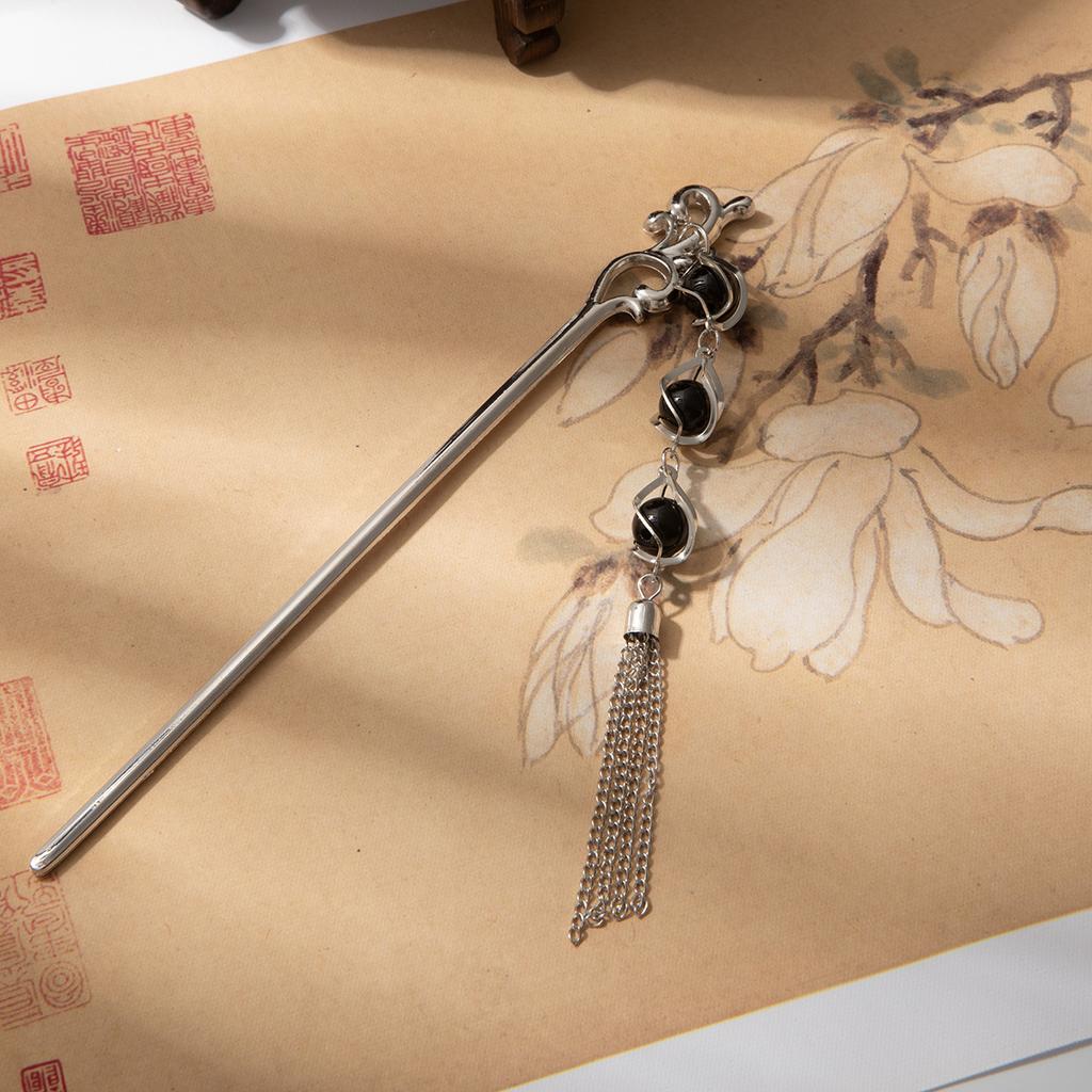 Antique Hair Accessories Women'S High-End Pearl Pendant Fringed Hairpin Hanfu Hairpin Retro Cheongsam Headdress