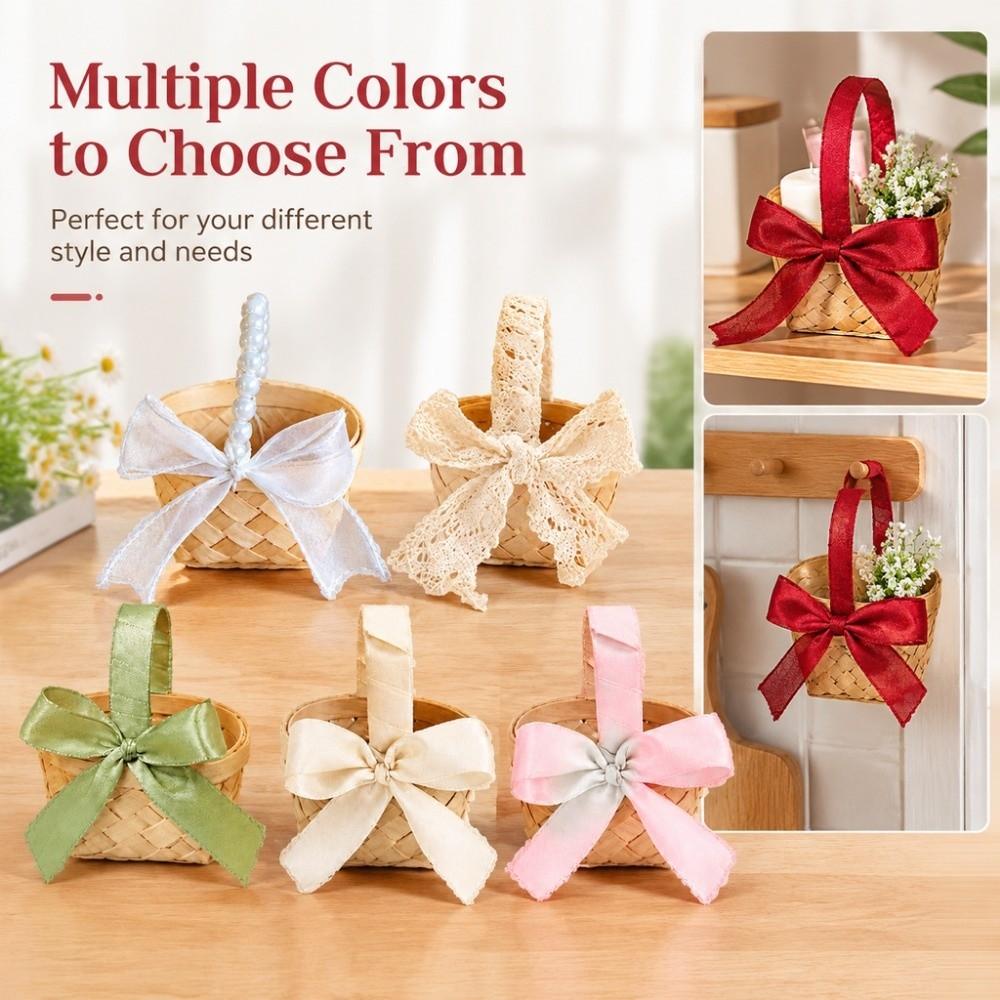 Mini Wedding Candy Storage Basket with Handle Flower Basket For Home Wedding Decor