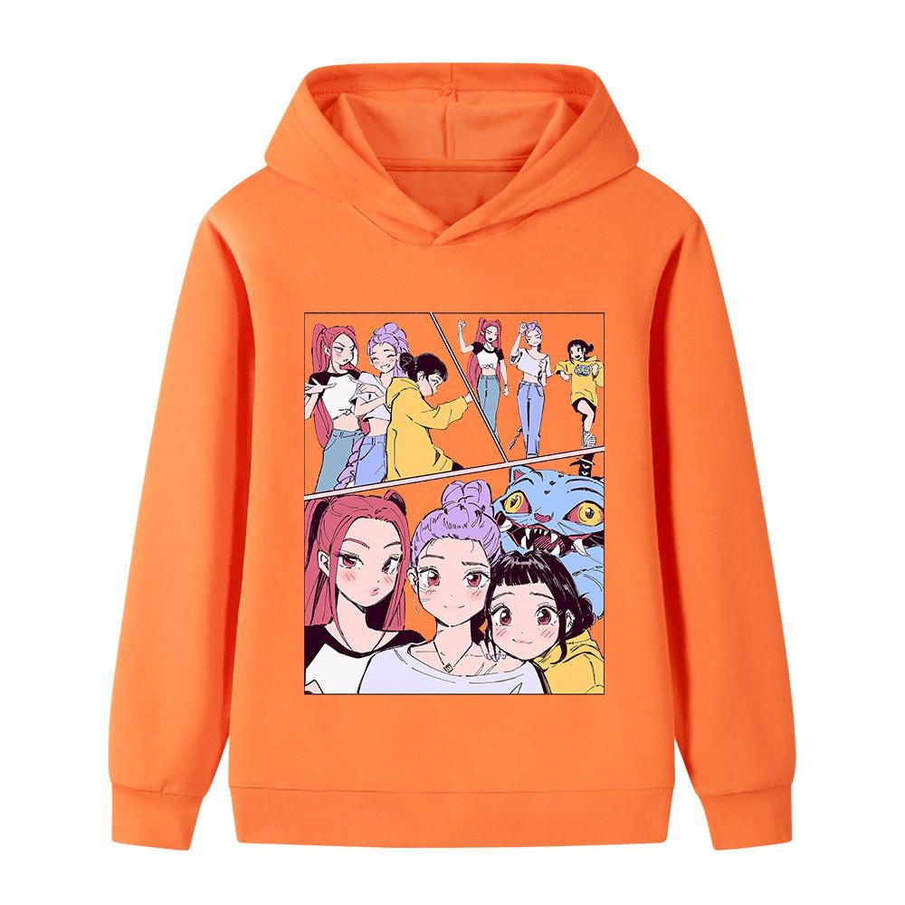 B1238 Kids Boys Girls Kpop Rumi Zoey Mira Print Long Sleeves Hoodie