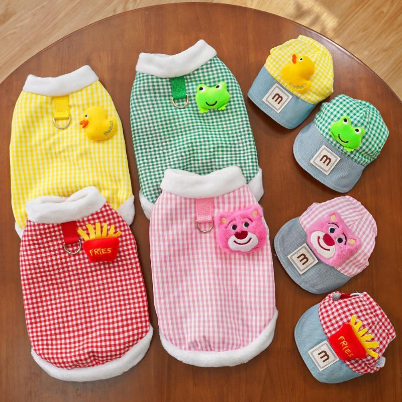 Autumn and Winter Pet Cat and Dog Clothes, Dog Supplies, Cat Hats, Teddy Bichon Frise