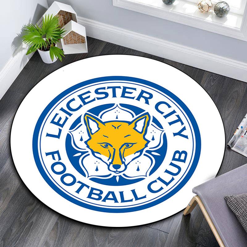Tappeto Rotondo Stampato Leicester City, Tappeto Circolare Antiscivolo Lavabile per Soggiorno Camera da Letto Sala Giochi, Decorazione per Fan Sportivi, Regalo di Compleanno Festivo