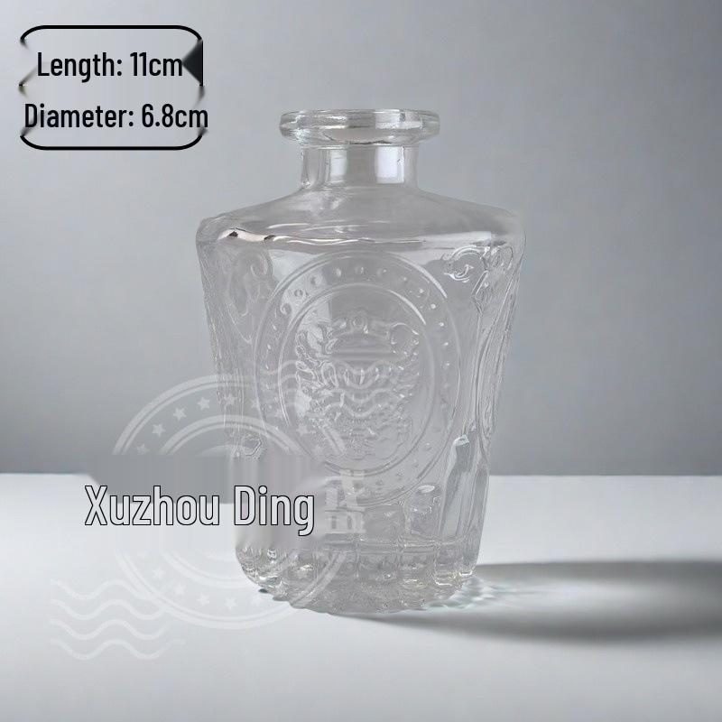 High-End Retro Glass Vase Set: Floor-Standing Transparent Ornaments In Soft Ins Style