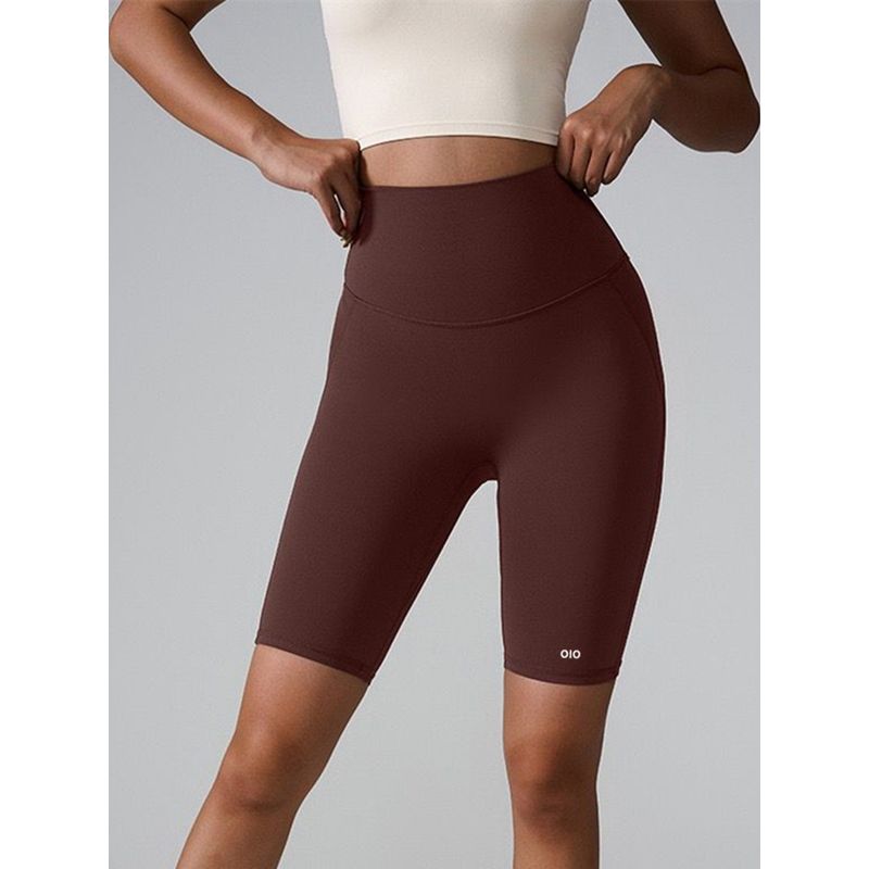 Oiob Nude Feel Yoga Short-Length Pants Women's High Waist Hip Lifting Sport Tights Cycling Running Training Fitness Short Pants