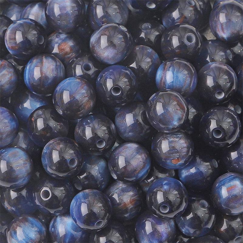 

12 мм Переливающиеся Радужные Бусины из Смолы с Эффектом Омбре Звездное Небо – Многоцветные Круглые Свободные Бусины для DIY Рукодельных Аксессуаров