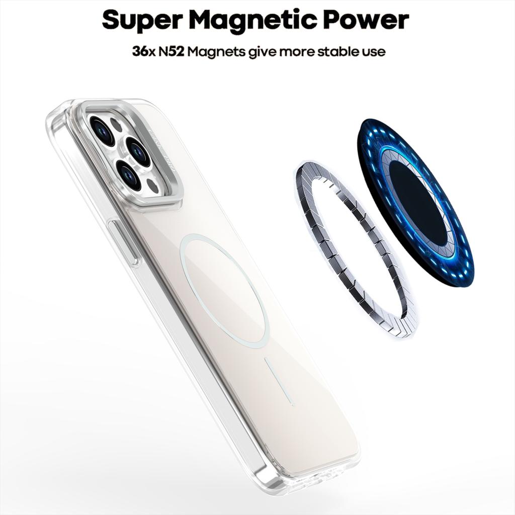For iPhone 15 Pro Max Case Compatible with MagSafe TPU + Acrylic Gradient Phone Cover with Kickstand