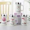 MOZHOU Cartoon Ceramic Mug with Mirror Lid