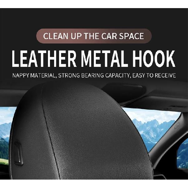 Car Leather Hook Seat Back Car Interior Decoration Supplies Multi-Functional Storage Folding Hang Hidden Hook
