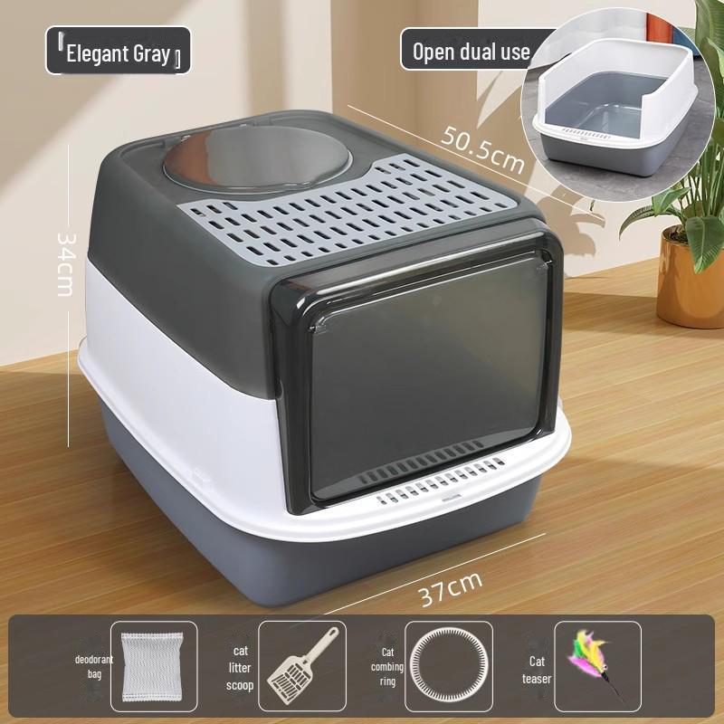 

Закрытый лоток для кошачьего туалета с верхним входом, большой и устойчивый к запахам Pet Supplies